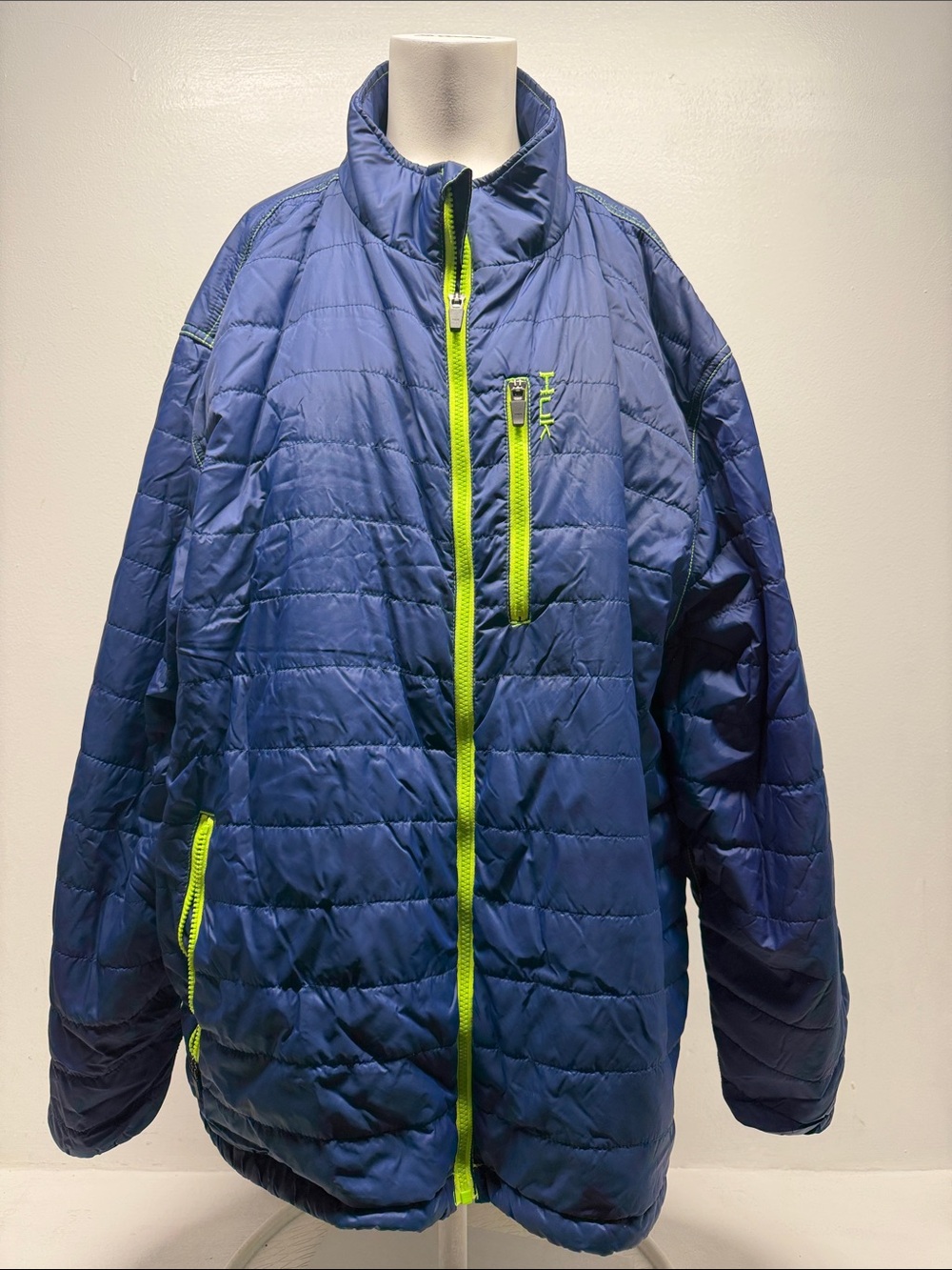 Huk Performance Jacket Quilted Puffer Coat Zip Up Softshell Blue Mens Size XXL